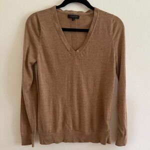 Banana Republic Camel V-neck Sweater Medium